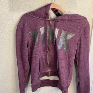 Purple PINK zip up hoodie